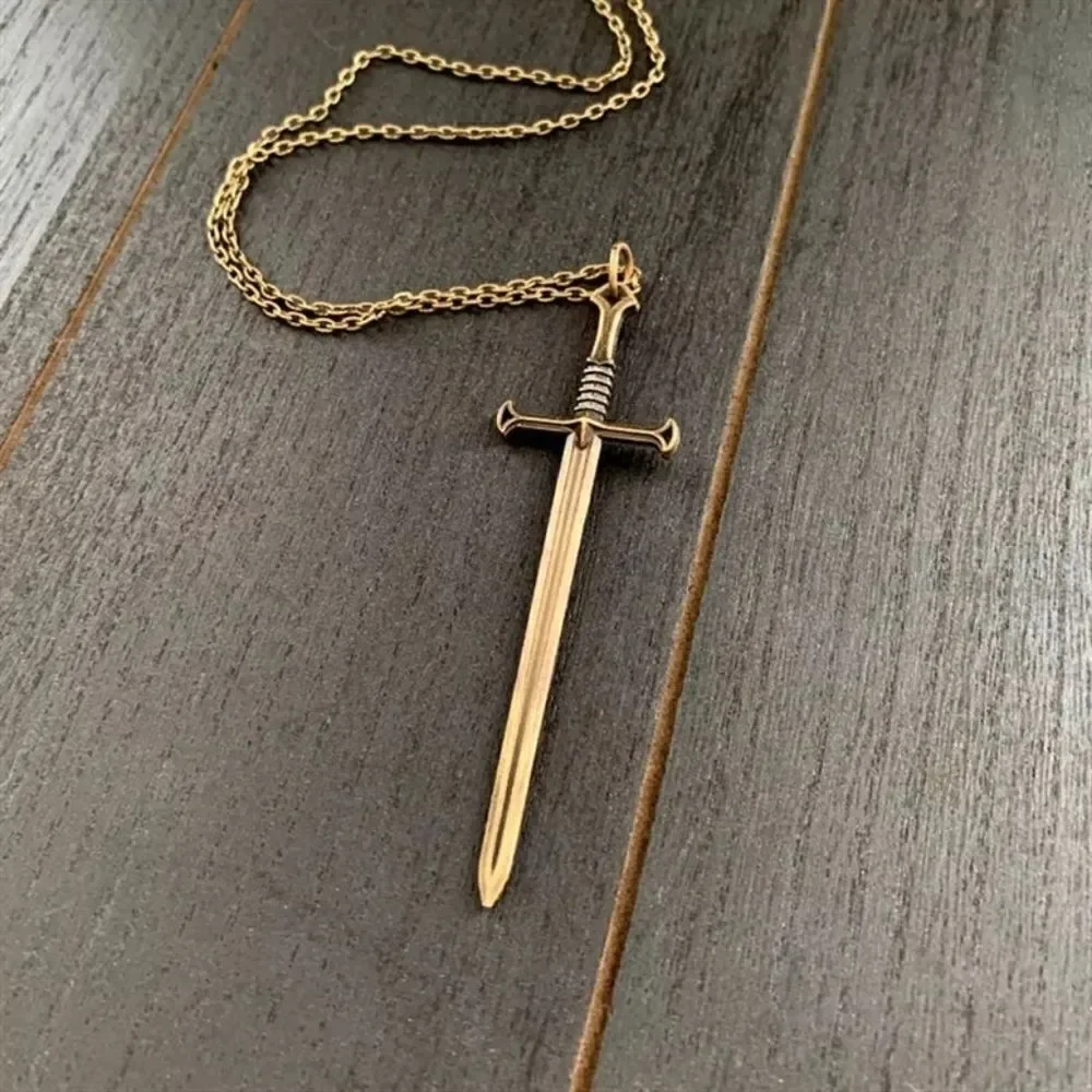 🗡 Brass Sword Pendant Necklace 🗡